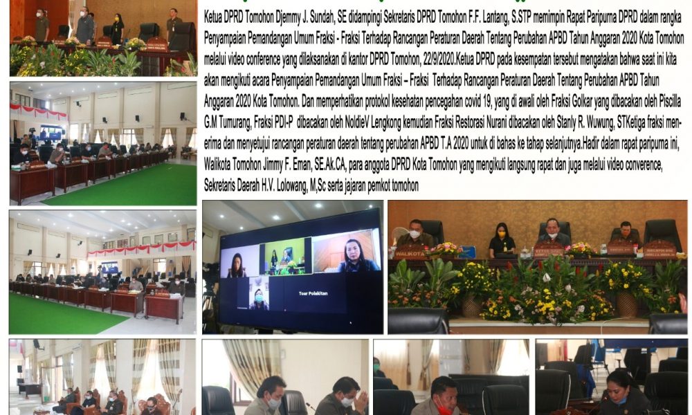 Rapat Paripurna DPRD Tomohon Dalam Rangka Penyampaian Pemandangan Umum Fraksi-Fraksi Terhadap Rancangan Perda Tentang APBD Perubahan Tahun 2020 1 IMG 20201109 WA0059 01