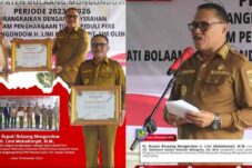 Pj Bupati Bolmong Terima Penghargaan Tokoh Peduli Pers dari PWI Sulut