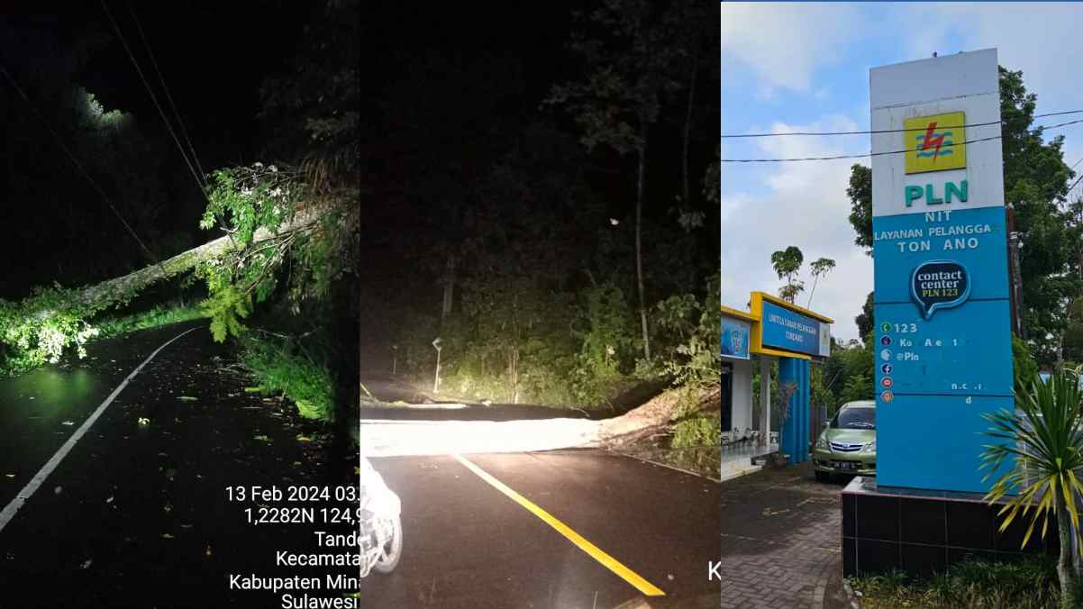 Hesky Mamitoho Cs Perbaiki Kerusakan Jaringan Akibat Cuaca Buruk, Pasokan Listrik PLN ULP Tondano Aman