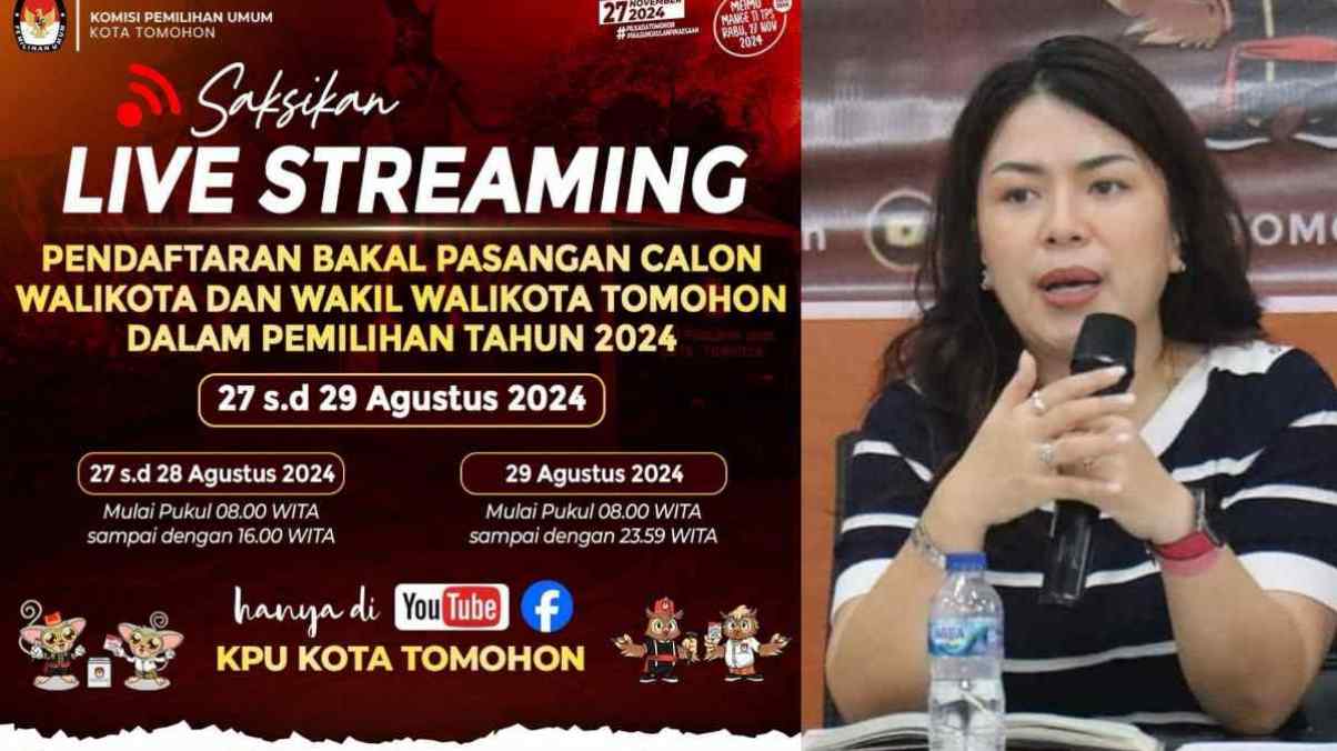 Hari ini KPU Tomohon Buka Pendaftaran Bapaslon Pilkada 2024, Saksikan di Live Streaming