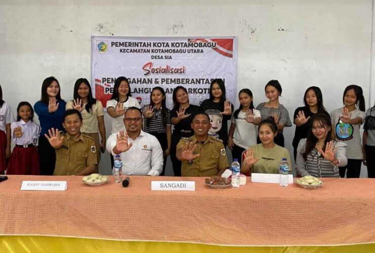 Polres Kotamobagu Gelar Sosialisasi Tentang Bahaya Narkotika di Desa Sia