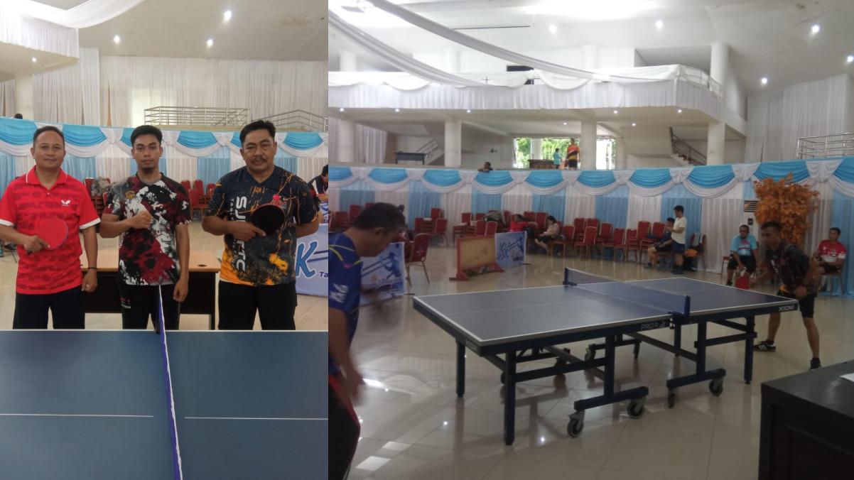 Atlet Tenis Meja Boltara Ikut Seleksi Pornas Korpri Palembang di Aula Mapalus Kantor Gubernur Sulut