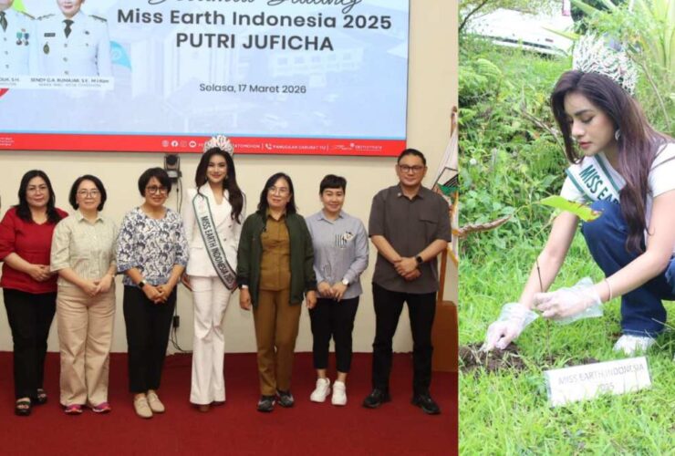 Bersama Miss Earth Indonesia 2025, Pemkot Tomohon Tanam Pohon di Kaki Gunung Lokon