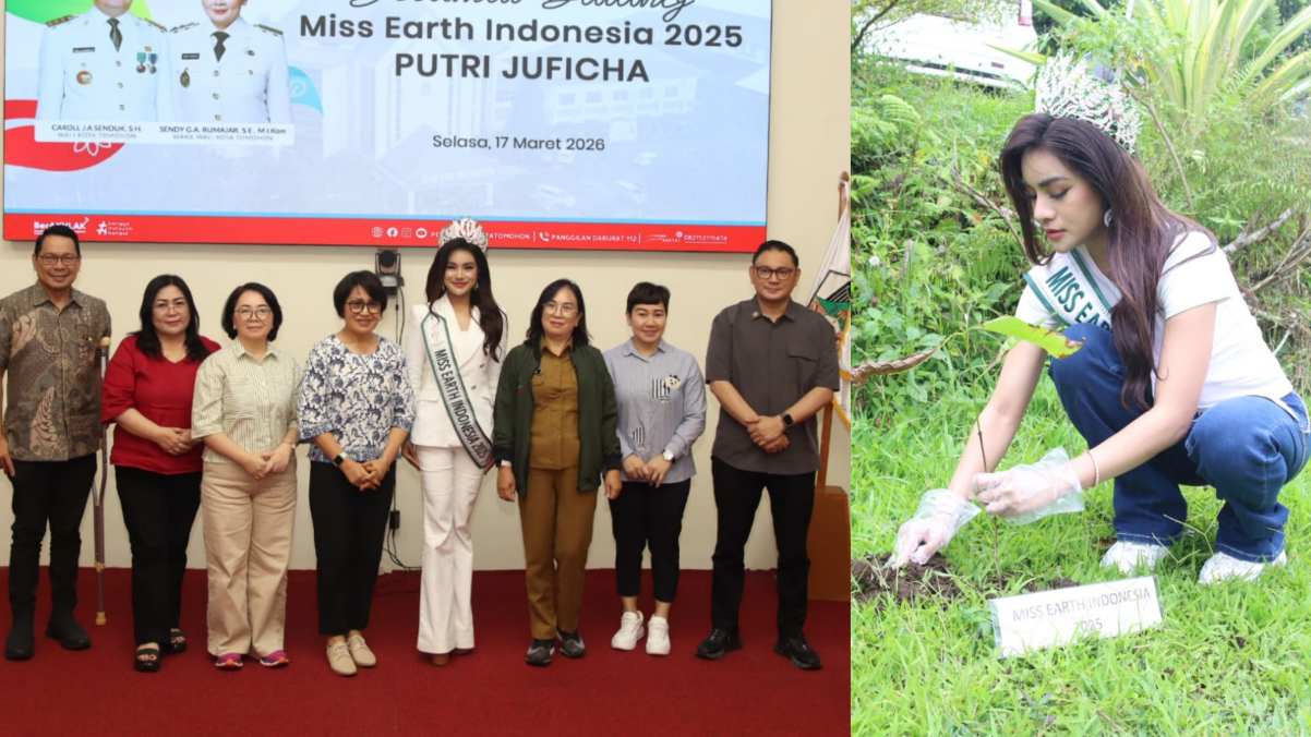 Bersama Miss Earth Indonesia 2025, Pemkot Tomohon Tanam Pohon di Kaki Gunung Lokon
