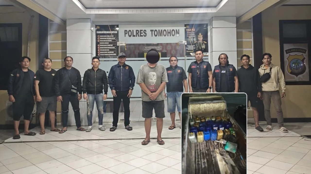 Timbun BBM Subsidi, Warga Tinoor Dua Diamankan URC Polres Tomohon